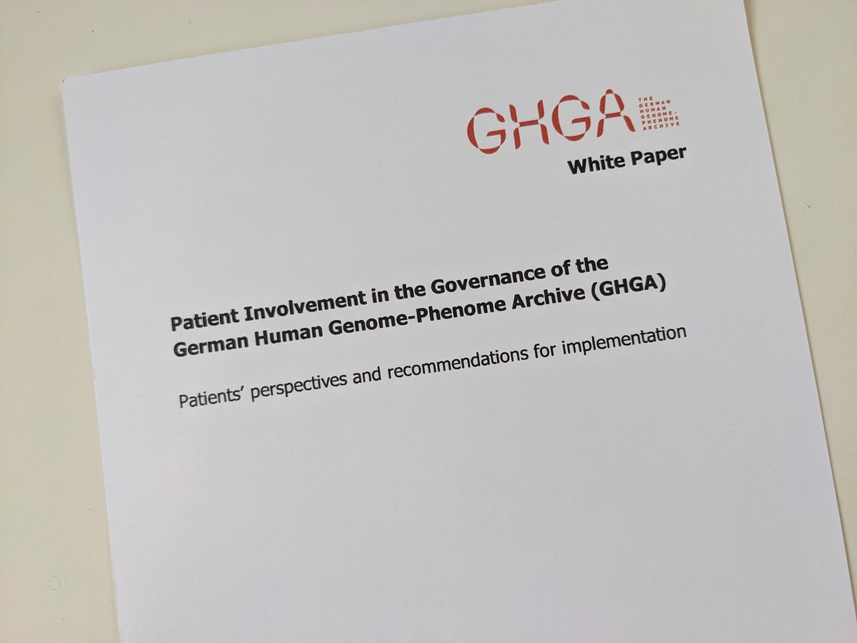 GHGA White Paper on patient involvement