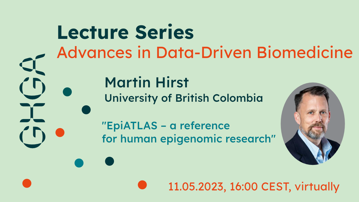 Promotional graphic announcing a lecture by Martin Hirst as part of the GHGA Lecture Series. Details in the text below.